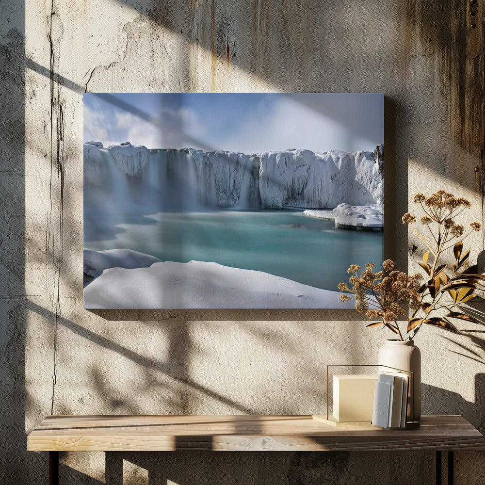 A Dream in the Moonlight by Valeriy Shcherbina | Frozen Waterfall Landscape, Large Canvas Wall Art Print | Artsy Earth