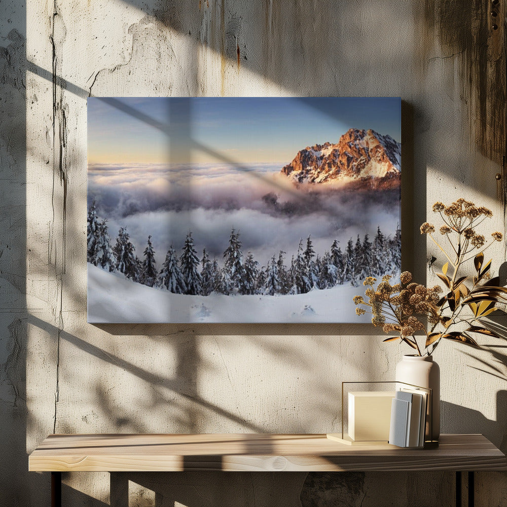 Golden Peak by Tomas Sereda | Snowy Mountain Landscape, Large Canvas Wall Art Print | Artsy Earth