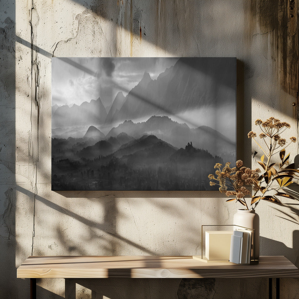 Valhalla by Jacek Stefan | Misty Forest Landscape, Large Canvas Wall Art Print | Artsy Earth