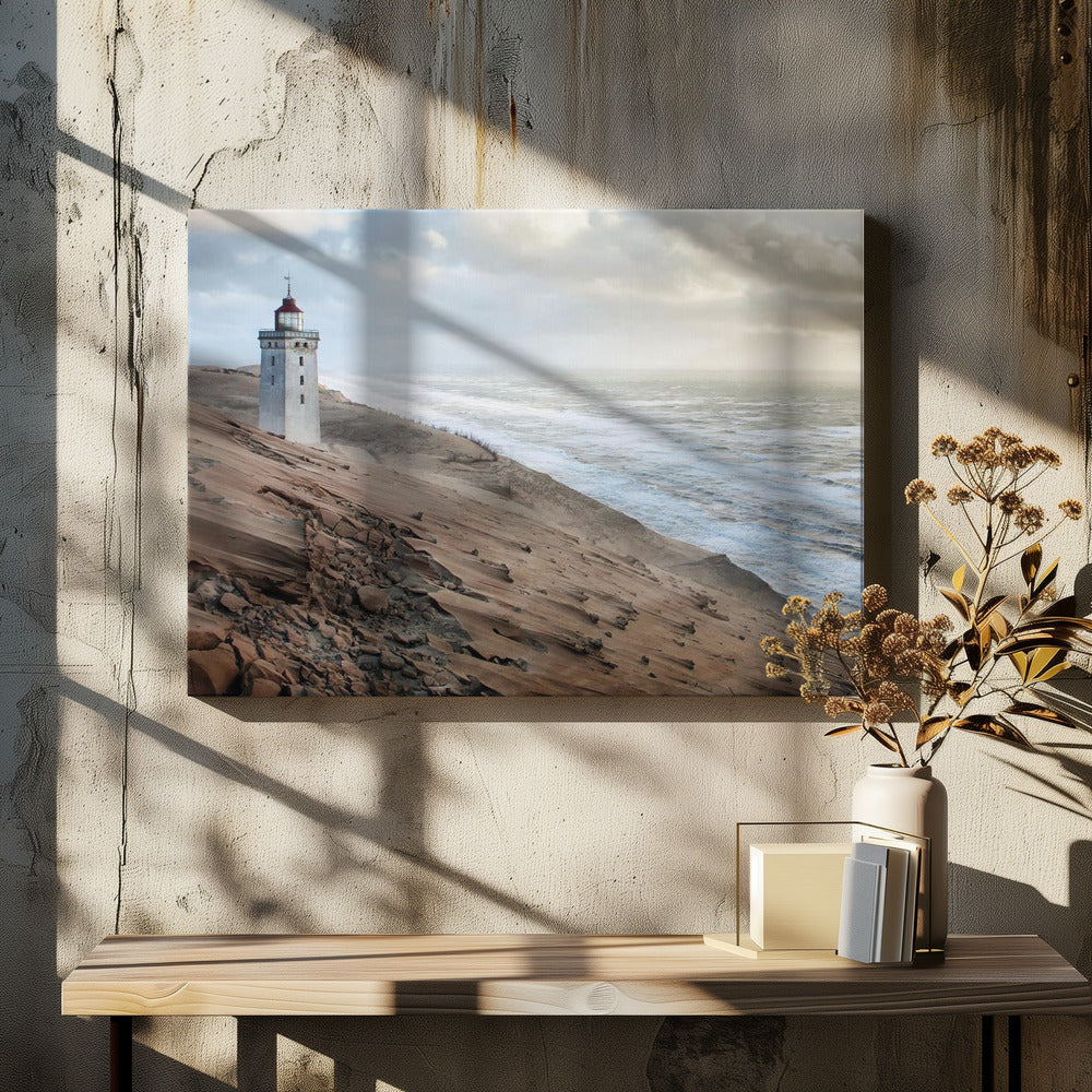 Coastal Lighthouse by Jörg Hubrich | Denmark Seascape Architecture, Large Canvas Wall Art Print | Artsy Earth