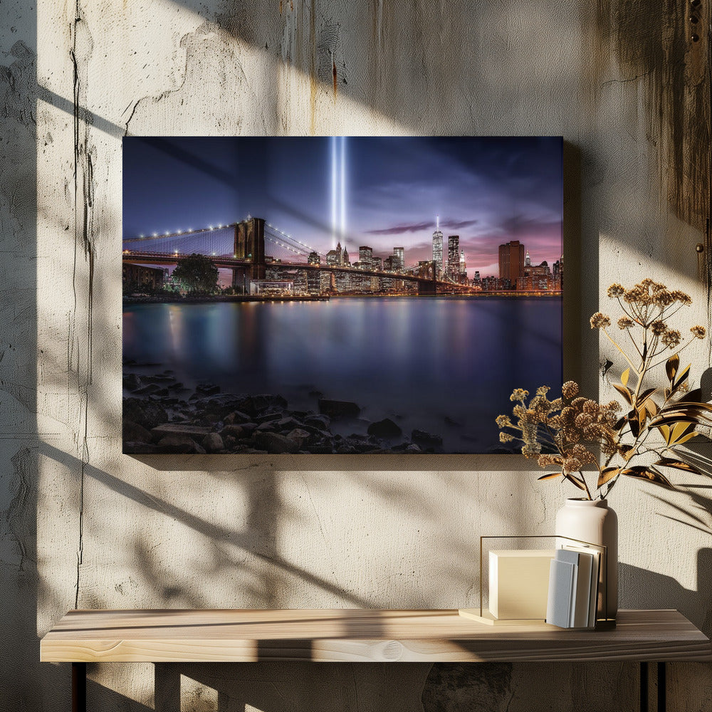 Unforgettable 9-11 by Javier De La Torre | Manhattan Skyline Memorial, Large Canvas Wall Art Print | Artsy Earth