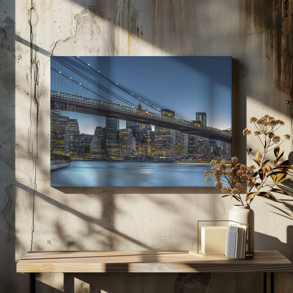 New York - Blue Hour over Manhattan by Michael Jurek | Night City Skyline, Large Canvas Wall Art Print | Artsy Earth