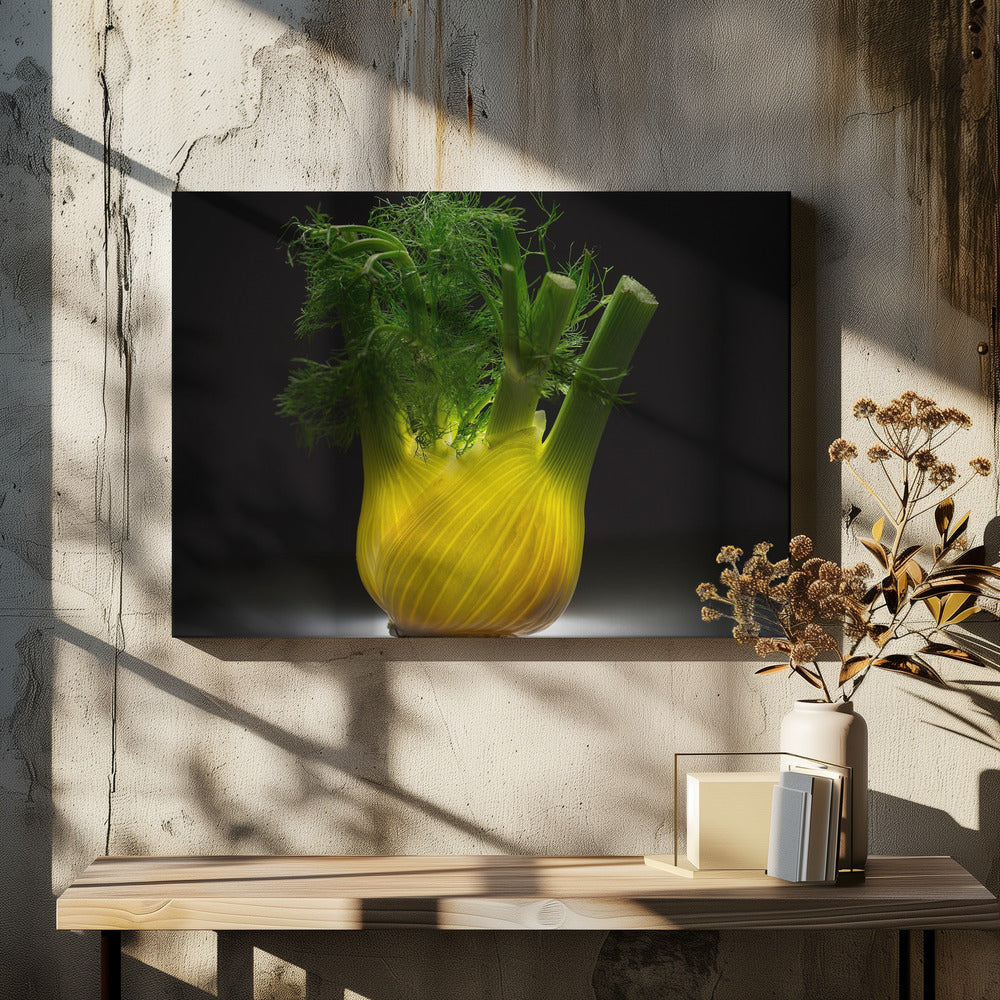 Fennel Still Life by Wieteke De Kogel | Dark Food Photography, Large Canvas Wall Art Print | Artsy Earth