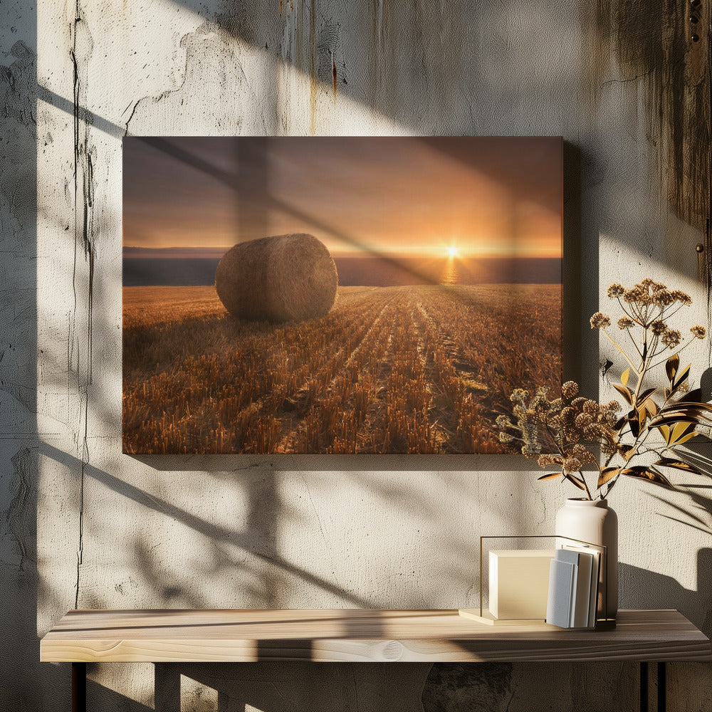 Gold Harvest by Marcin Krakowski | Rural Farm Landscape, Large Canvas Wall Art Print | Artsy Earth