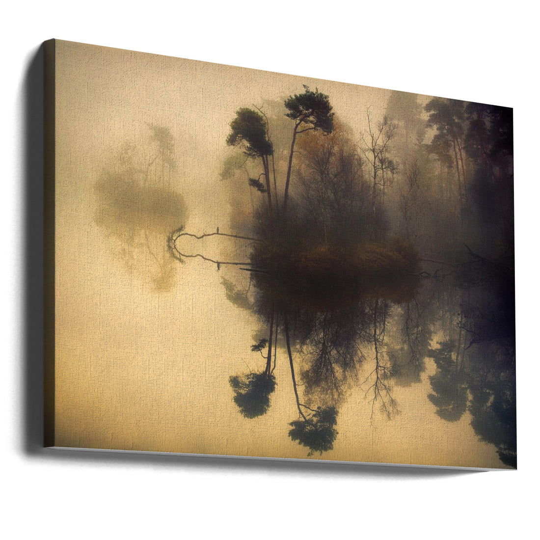 Peaceful Lake View by Anton Van Dongen | Foggy Autumn Landscape, Large Canvas Wall Art Print | Artsy Earth