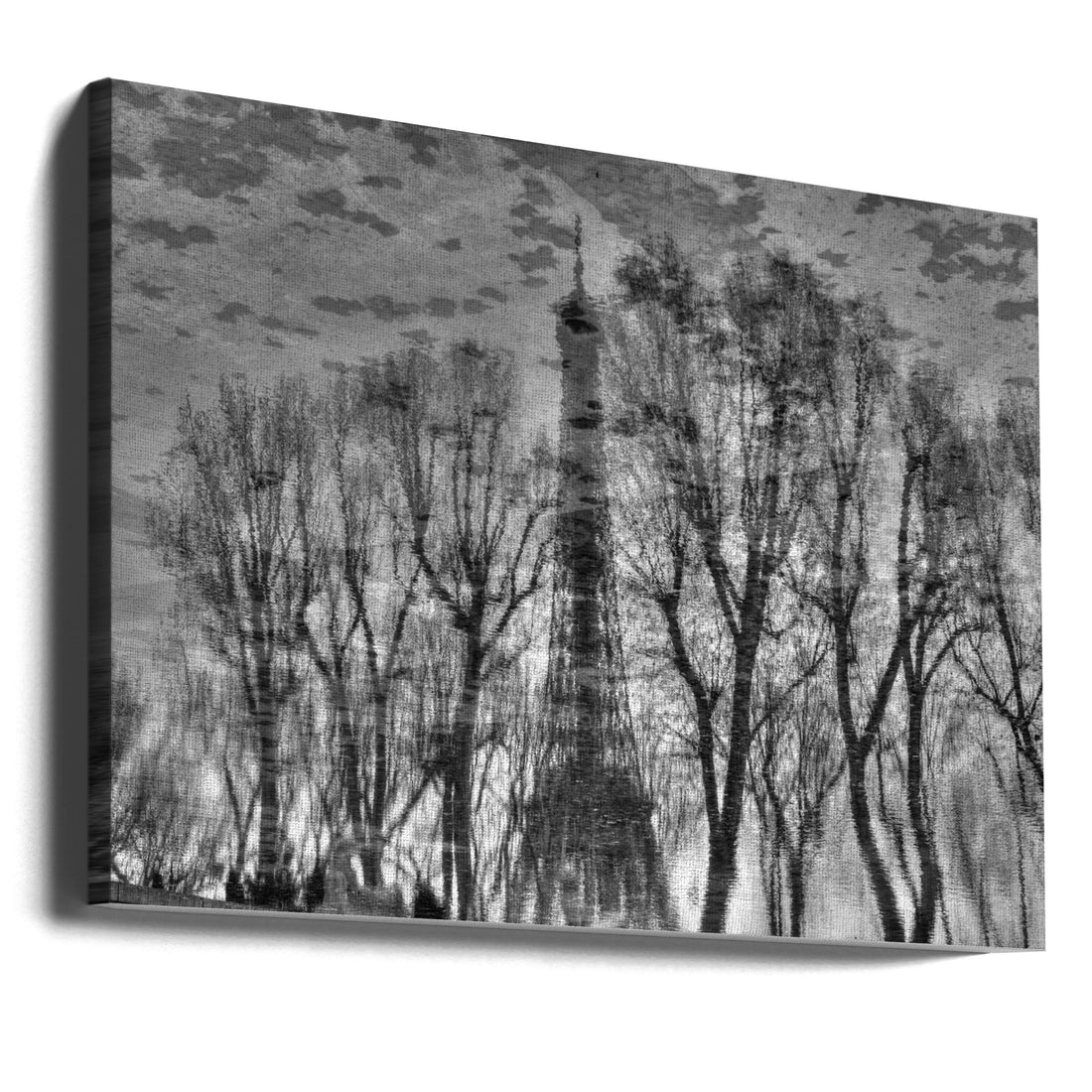 Eiffel Tower Reflection by Philippe Demaria | Rainy Paris Landmark, Large Canvas Wall Art Print | Artsy Earth