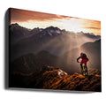 Mountain Bike Adventure by Sandi Bertoncelj | Sunset Mountain Trail, Large Canvas Wall Art Print | Artsy Earth