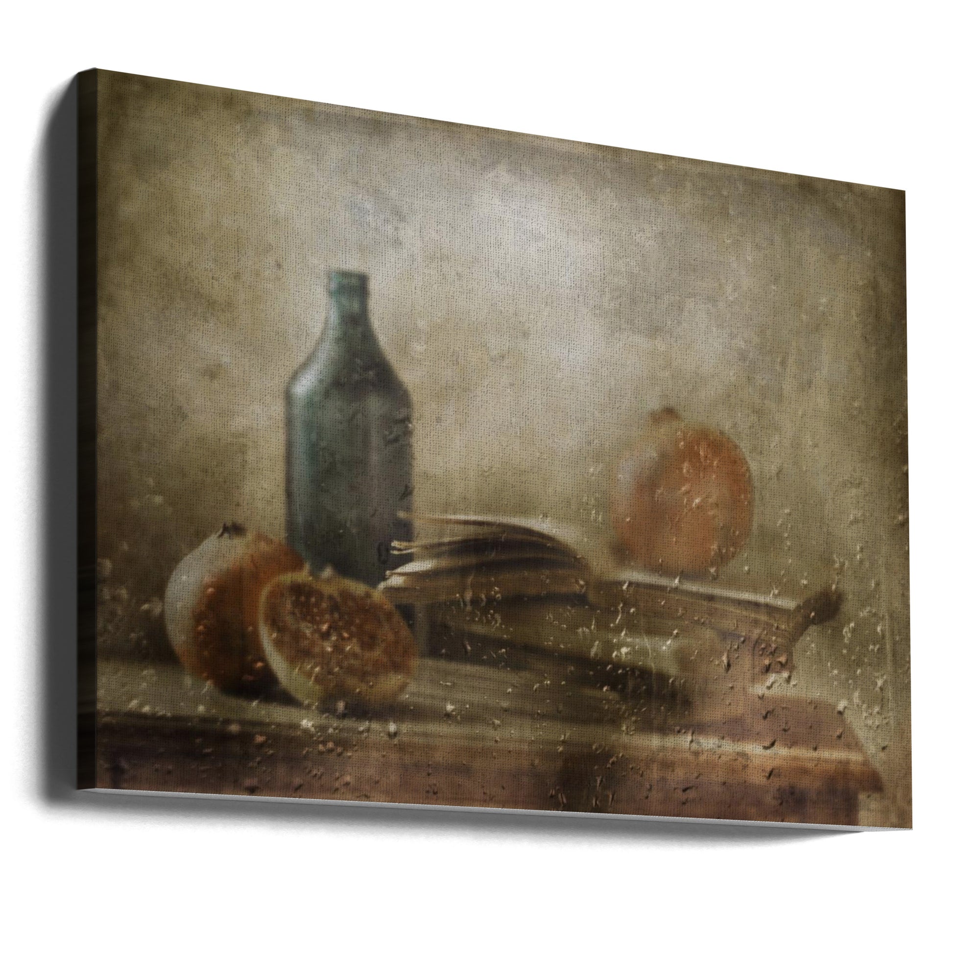 The Green Bottle by Delphine Devos | Vintage Still Life, Large Canvas Wall Art Print | Artsy Earth