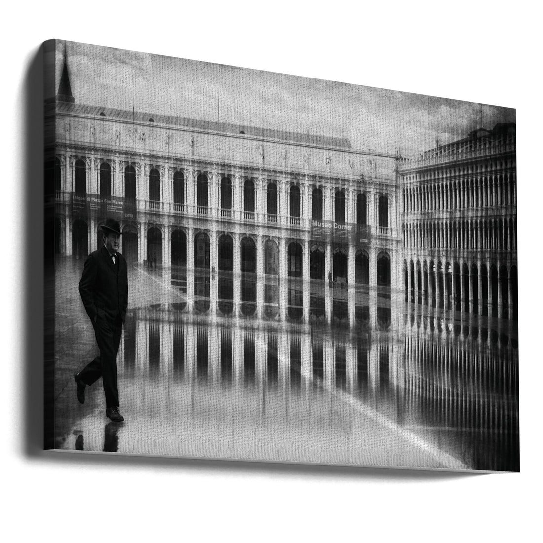 wet feet walk by Roswitha Schleicher-schwarz | Venice Street Reflection, Large Canvas Wall Art Print | Artsy Earth