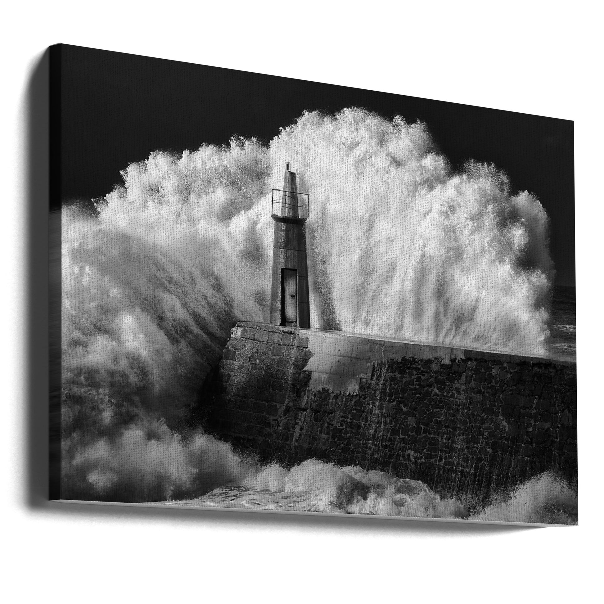 The Lighthouse by Alejandro Garcia Bernardo | Coastal Storm Beacon, Large Canvas Wall Art Print | Artsy Earth