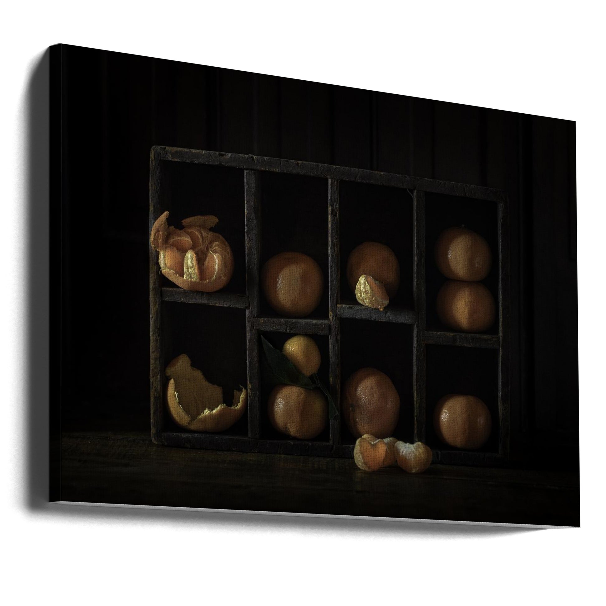 Still Life with Oranges by Heather Bonadio | Dark Citrus Mood, Large Canvas Wall Art Print | Artsy Earth