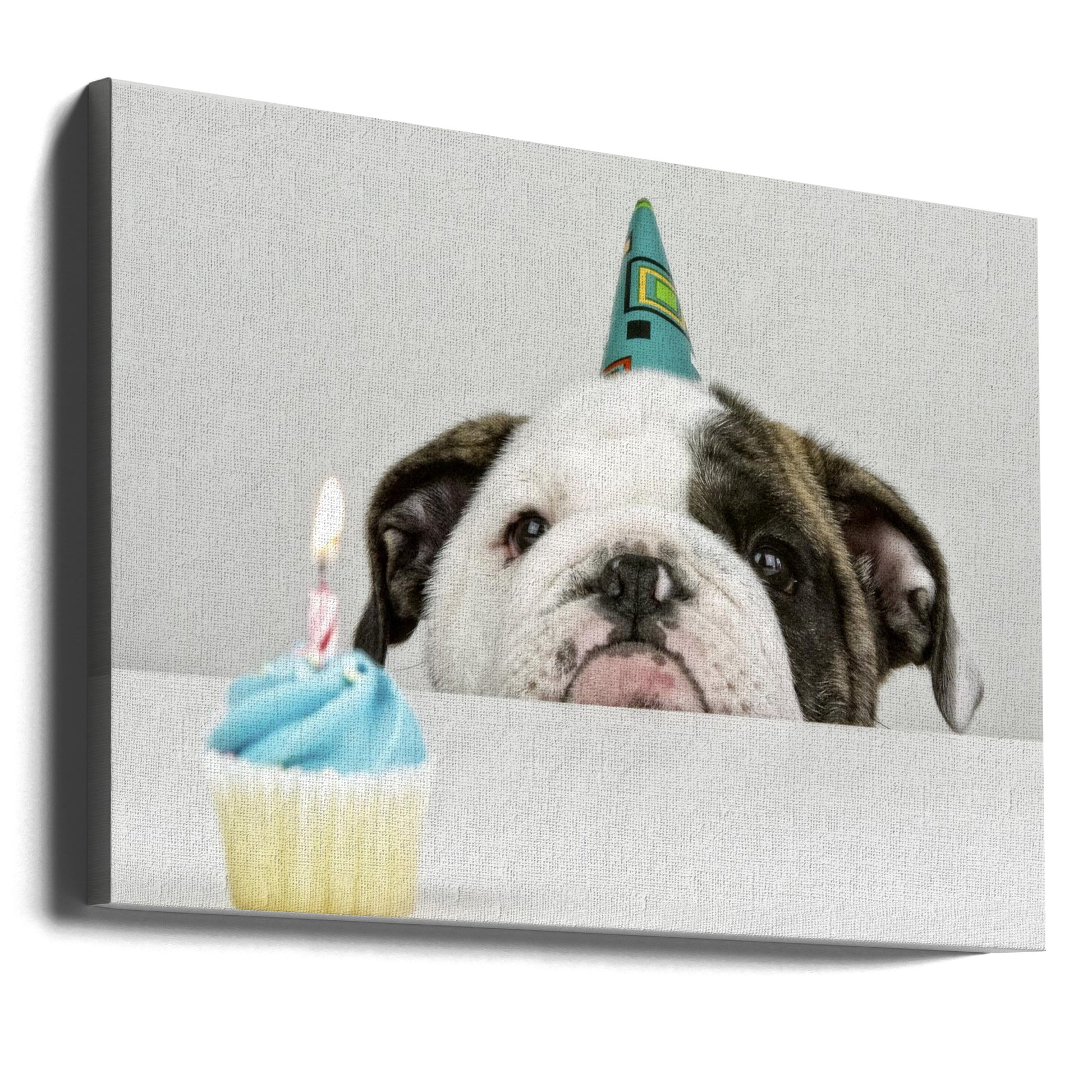 A Little Birthday by Mike Melnotte | Cute Puppy Celebration, Large Canvas Wall Art Print | Artsy Earth