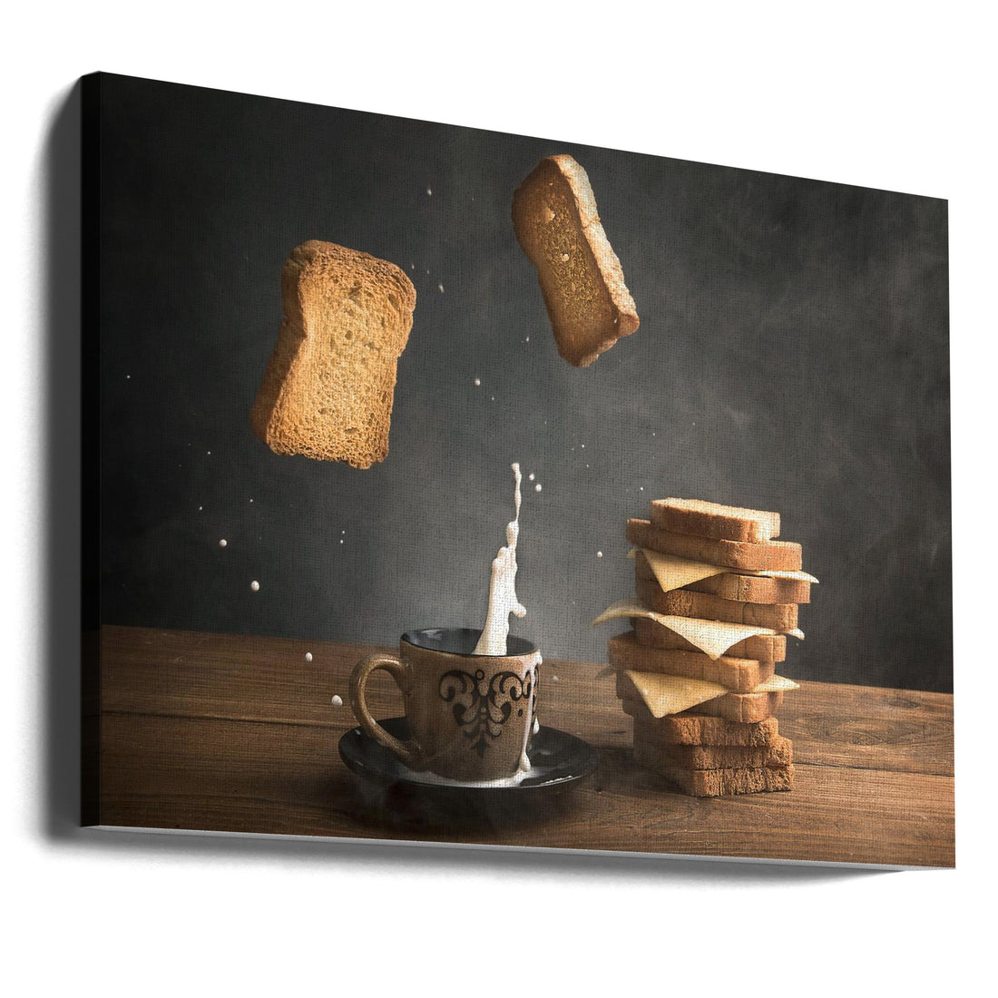 Food and Drinks Splash by Ali Bader | Breakfast Food Splash, Large Canvas Wall Art Print | Artsy Earth