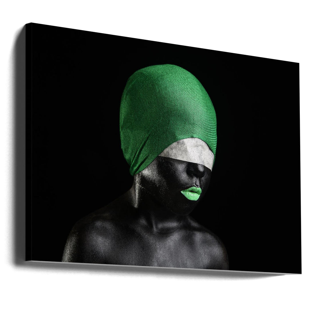 Fear of the Future by Fathi Aldarwish | Masked Woman Portrait, Large Canvas Wall Art Print | Artsy Earth