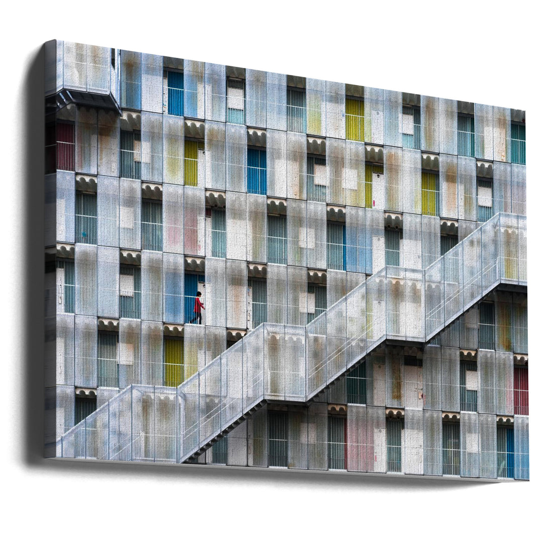 Colorful Apartment by Tetsuya Hashimoto | Urban Architecture Building, Large Canvas Wall Art Print | Artsy Earth