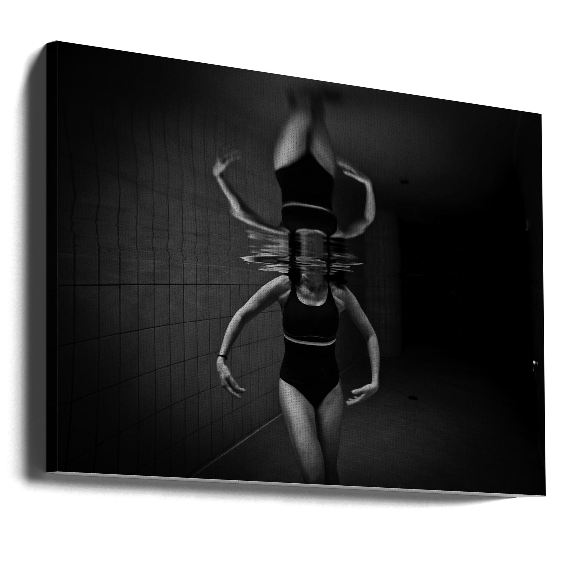 Ballerina Underwater by Stefano Zocca | Black And White Pool Portrait, Large Canvas Wall Art Print | Artsy Earth