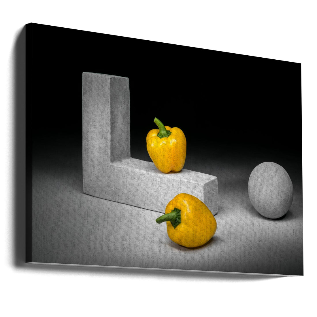 Yellow Bell Peppers by Christophe Verot | Geometric Food Abstract, Large Canvas Wall Art Print | Artsy Earth