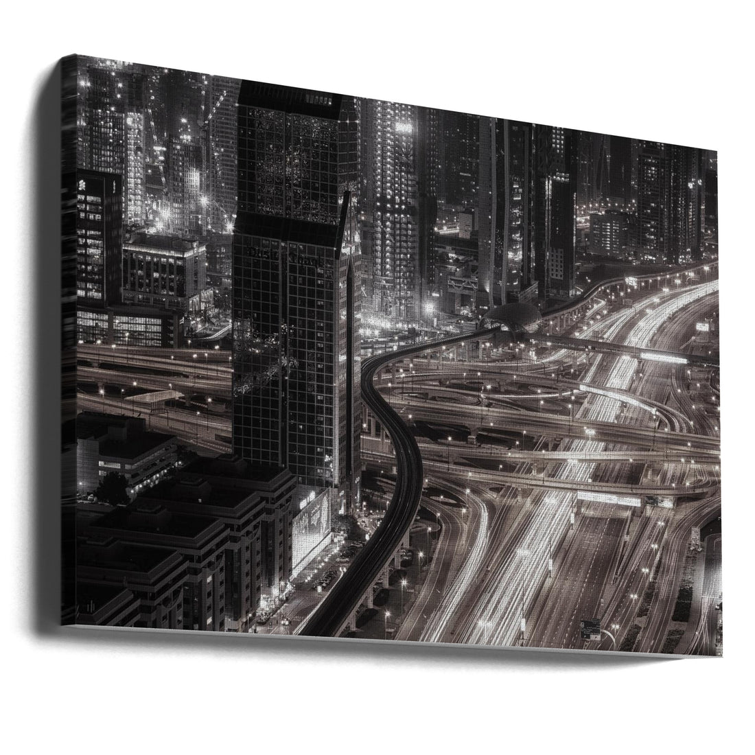 Dubai Night Skyline by Ahmed Thabet | Urban Architecture Cityscape, Large Canvas Wall Art Print | Artsy Earth