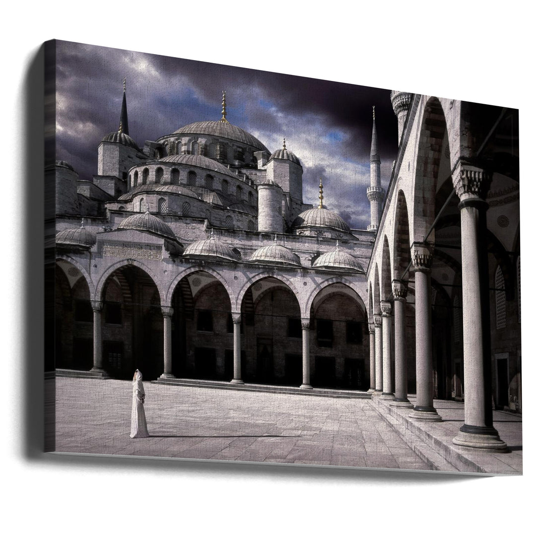 Lady and the mosque by Daniel Murphy | Istanbul Religious Architecture, Large Canvas Wall Art Print | Artsy Earth