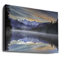 Pastel Hues by Greg Metro | Misty Lake Reflection, Large Canvas Wall Art Print | Artsy Earth