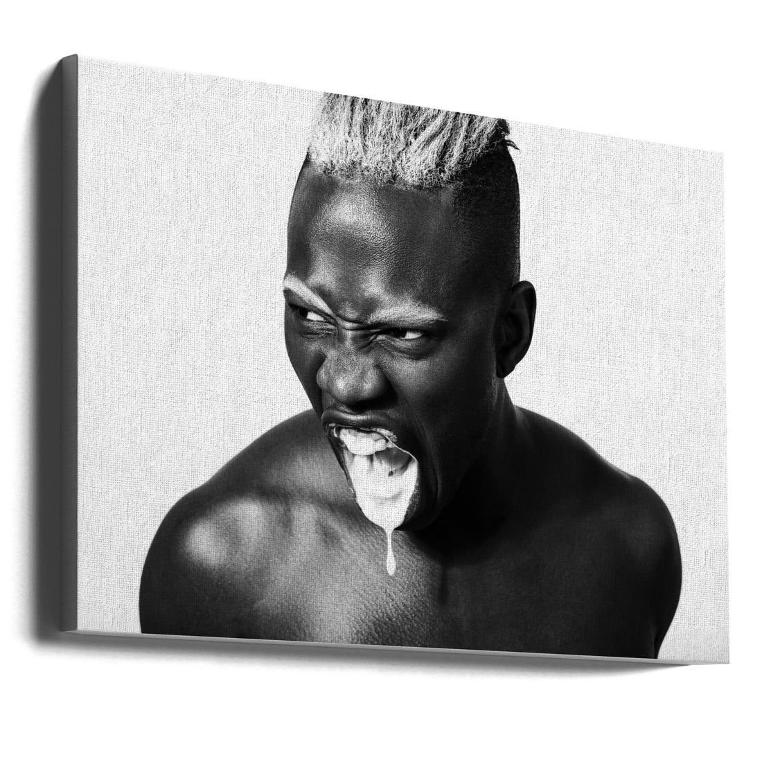 Scream Portrait by Rod Clemen | Black White Expression, Large Canvas Wall Art Print | Artsy Earth