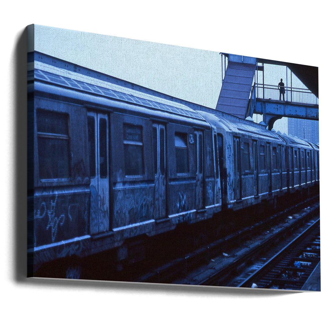 New York Blues Train by Dieter Matthes | Lonely Train Station, Large Canvas Wall Art Print | Artsy Earth