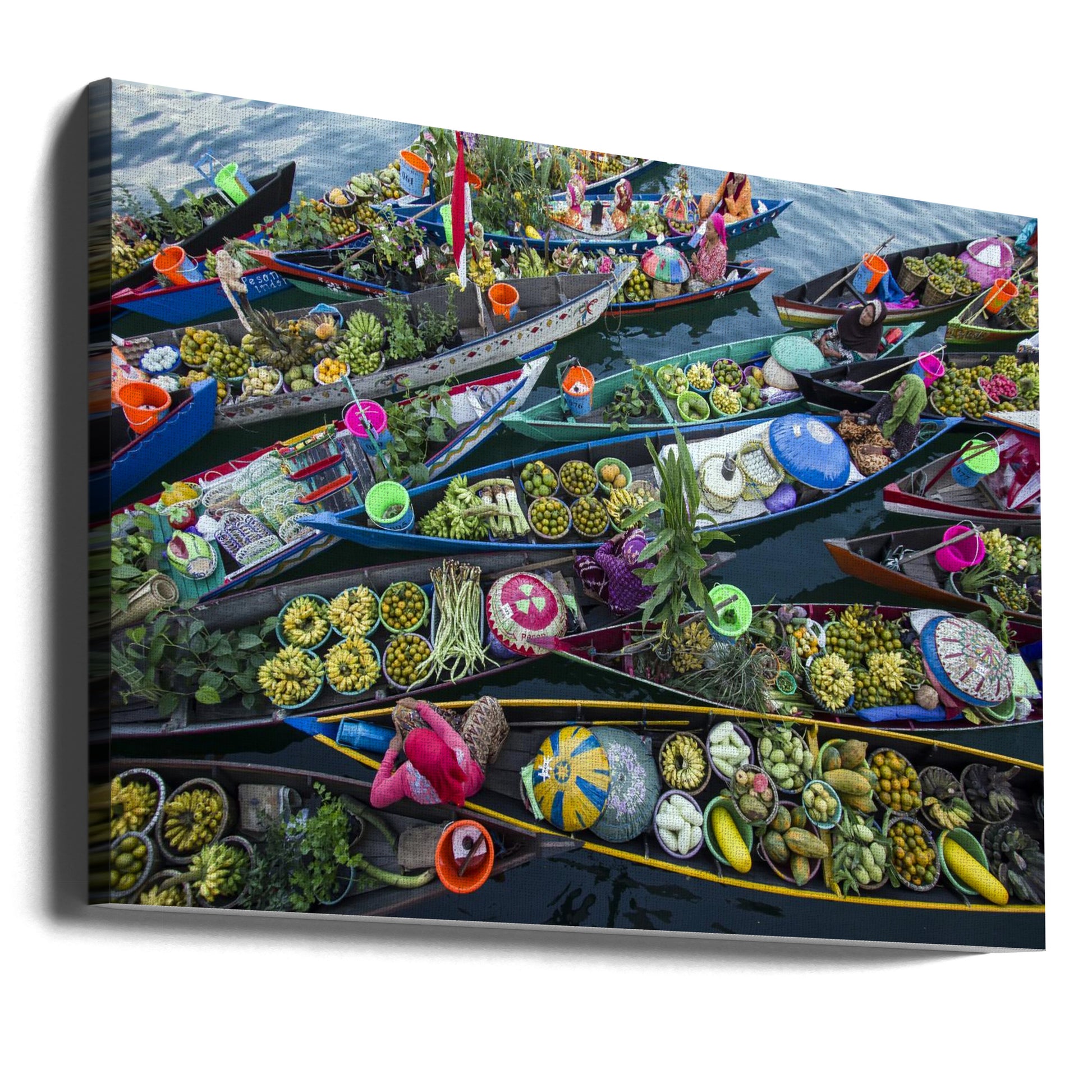 Banjarmasin Floating Market by Fauzan Maududdin | Traditional Asian Market, Large Canvas Wall Art Print | Artsy Earth