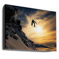 Sunset Snowboarding by Jakob Sanne | Extreme Winter Sport, Large Canvas Wall Art Print | Artsy Earth