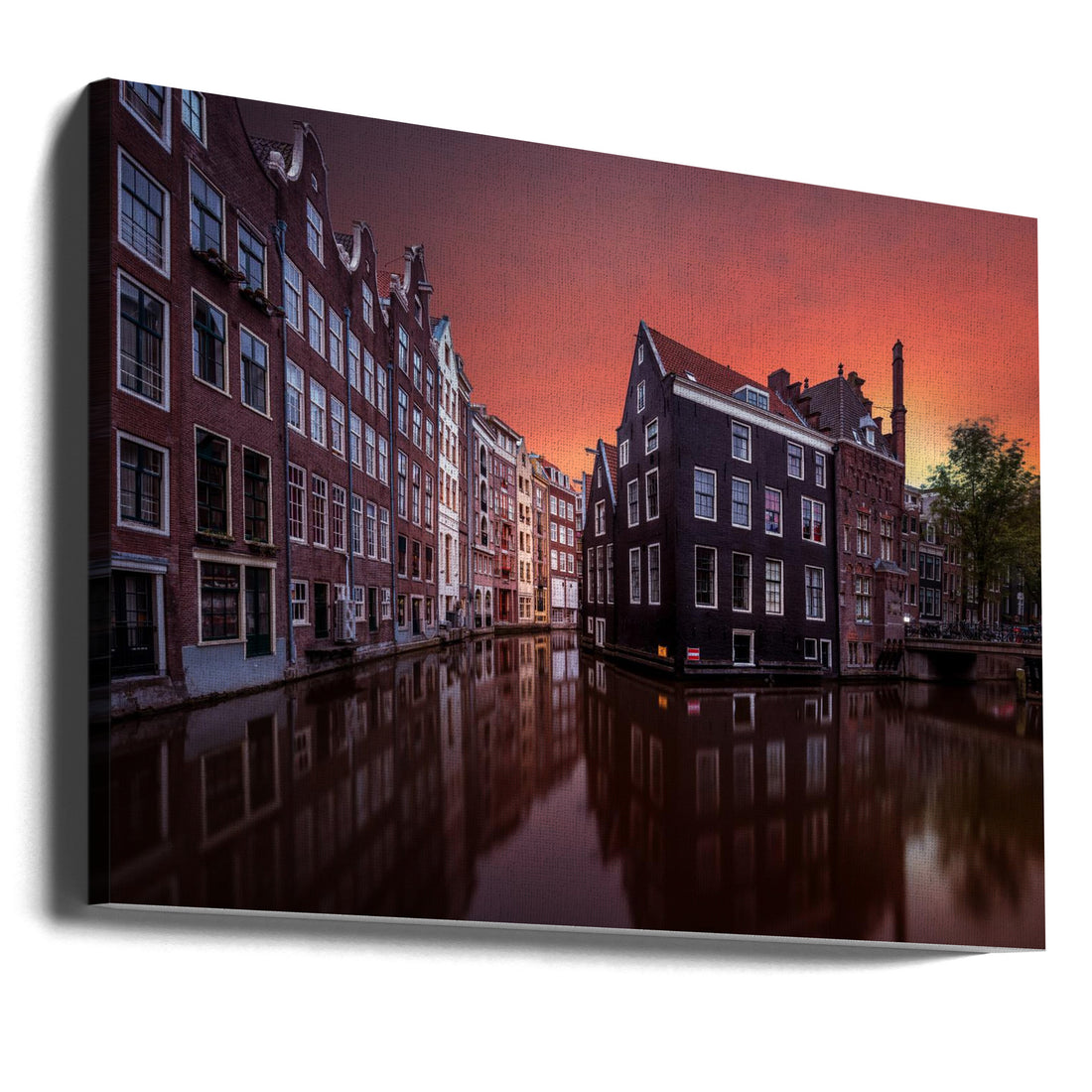 Amsterdam Dawn by Merakiphotographer | Peaceful Canal Reflection, Large Canvas Wall Art Print | Artsy Earth