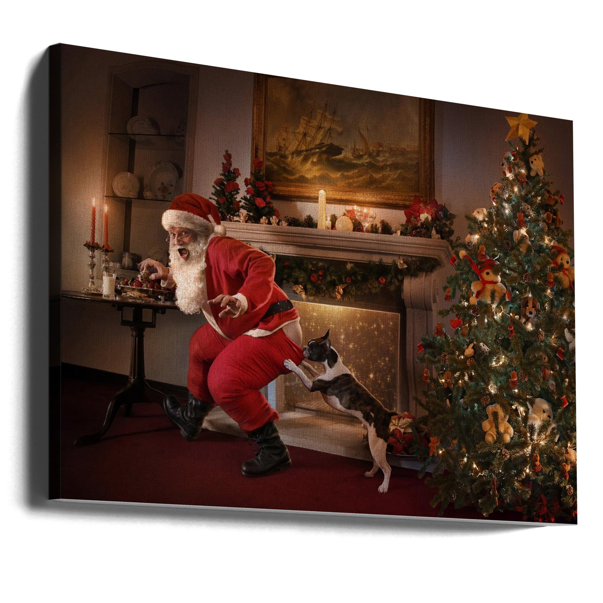 Santa was caught! by Ddiarte | Funny Santa Caught, Large Canvas Wall Art Print | Artsy Earth