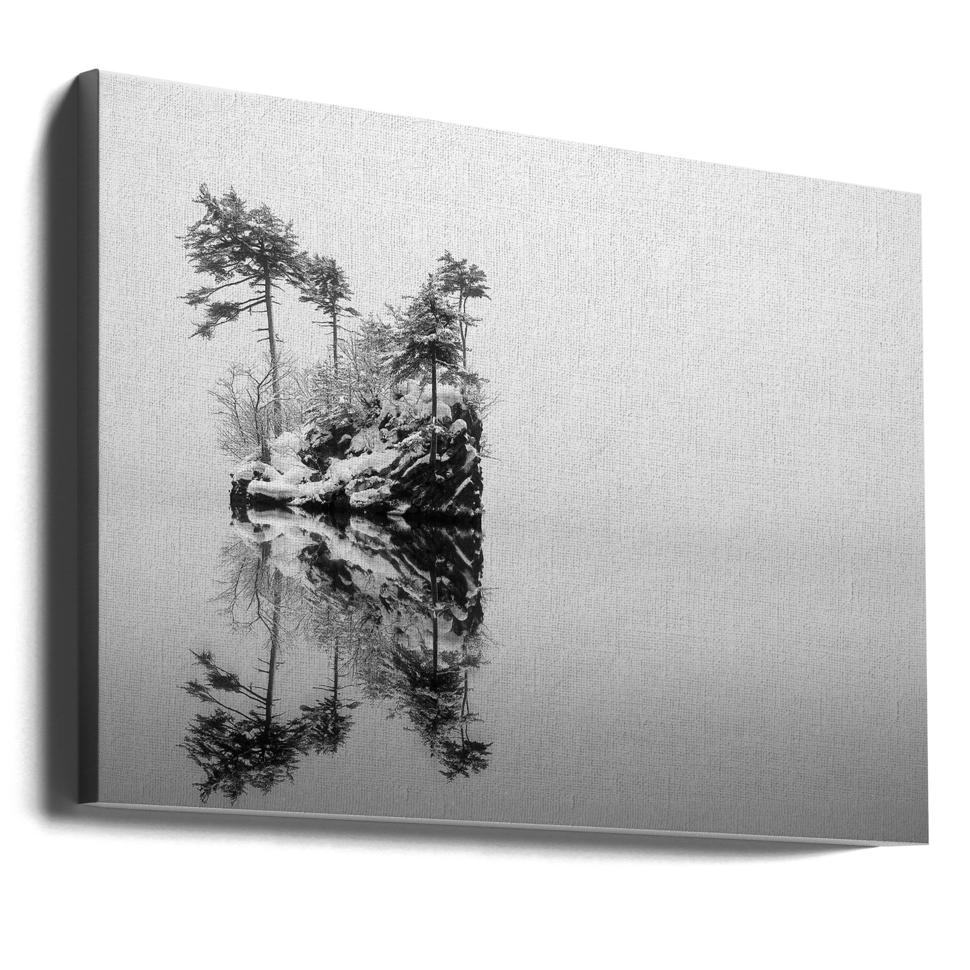 Isle of Snowing Lake by Ikuo Iga | Foggy Winter Landscape, Large Canvas Wall Art Print | Artsy Earth