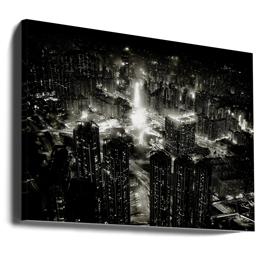 Hong Kong Night by Kenichiro Hagiwara | Urban Aerial Cityscape, Large Canvas Wall Art Print | Artsy Earth