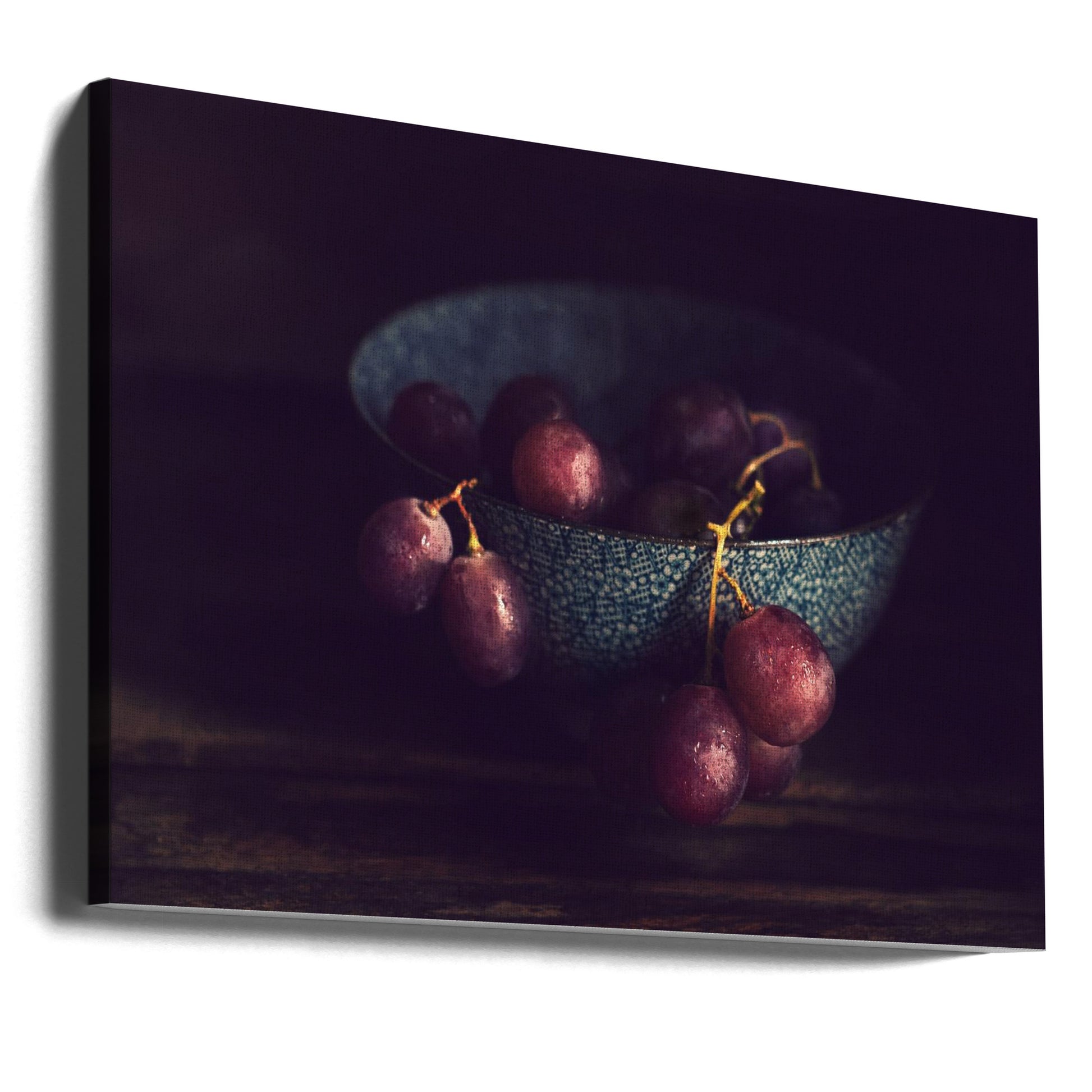 Dark Rustic Grapes by Florence Richerataux | Low Key Still Life, Large Canvas Wall Art Print | Artsy Earth