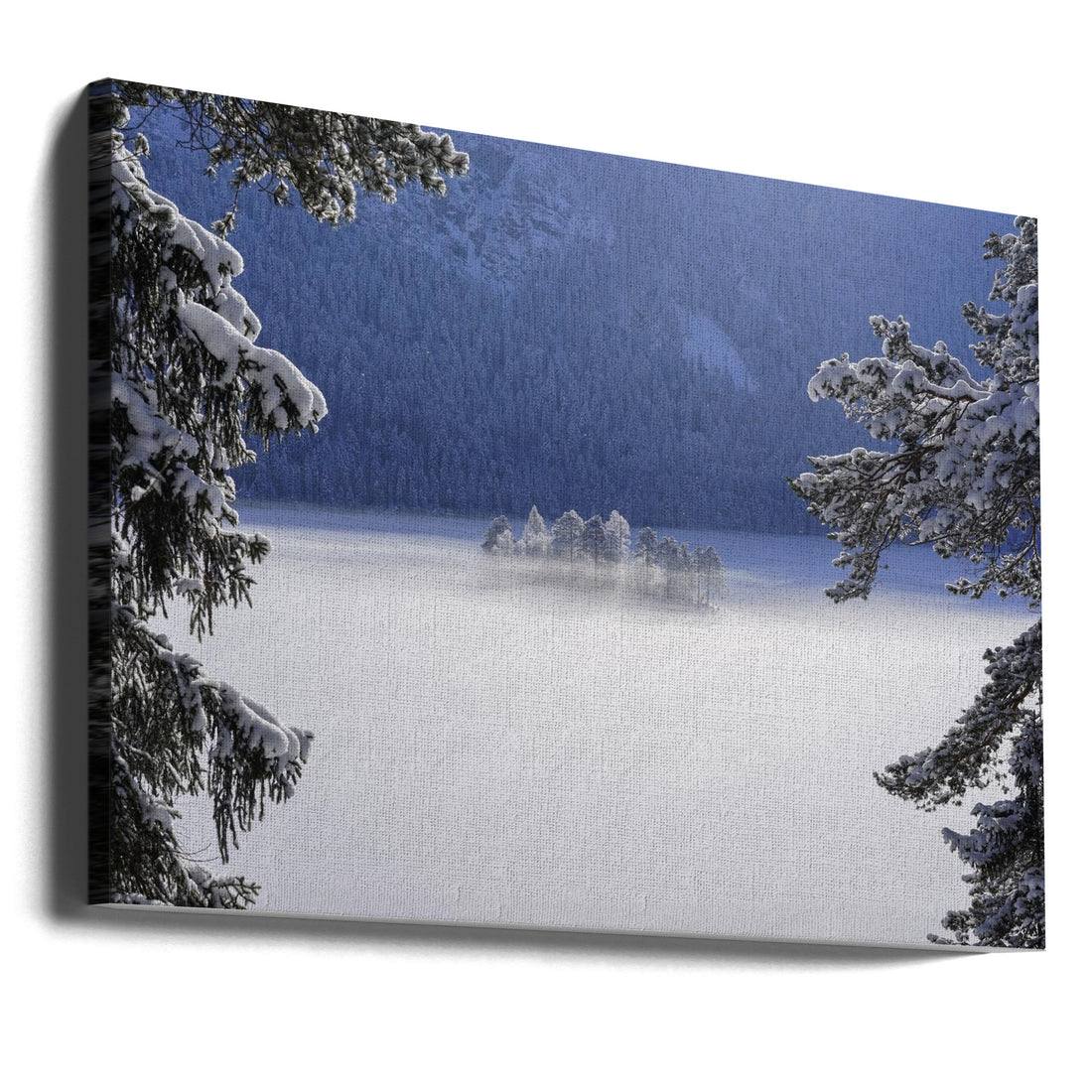 Misty Frozen Lake by Norbert Maier | Winter Landscape, Large Canvas Wall Art Print | Artsy Earth