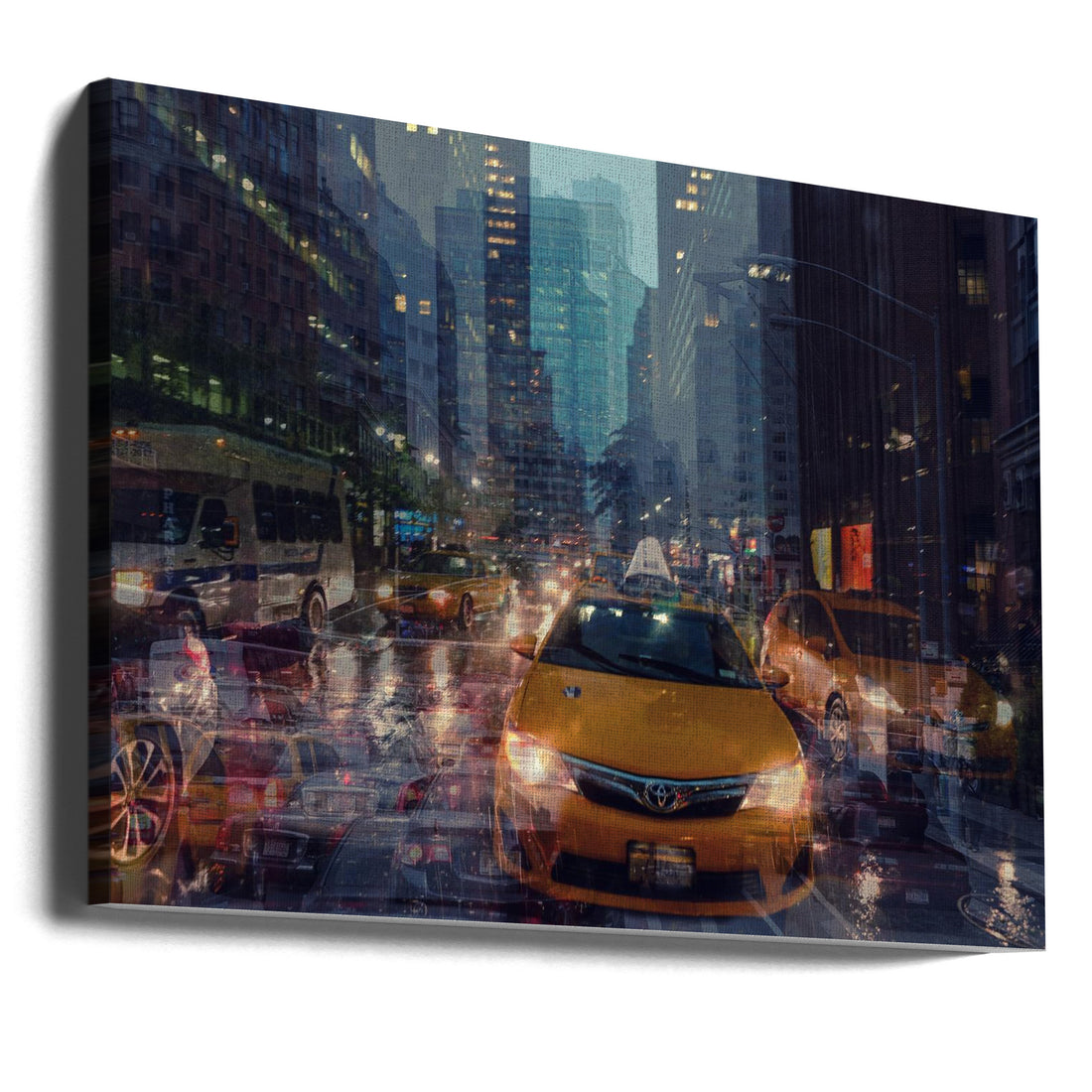 New York Taxi by Massimo Della Latta | Urban Transportation Cityscape, Large Canvas Wall Art Print | Artsy Earth