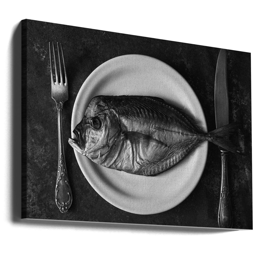 Dish of the Day by Aleksandrova Karina | Black White Food, Large Canvas Wall Art Print | Artsy Earth