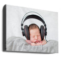 Feeling the Music by Francisco Jose Perez Vidal | Baby Headphones Portrait, Large Canvas Wall Art Print | Artsy Earth