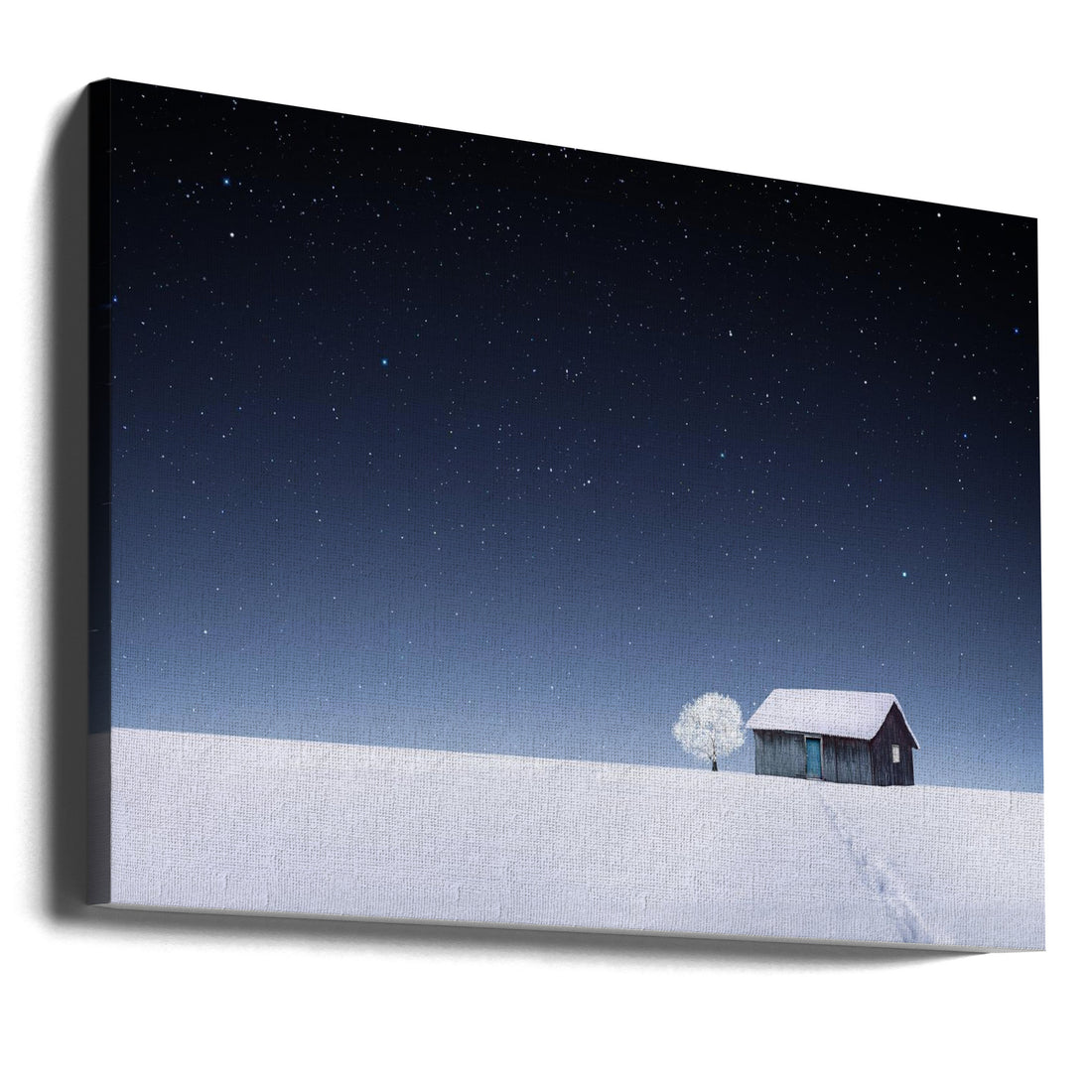 Starry Winter Night by Bess Hamiti | Snowy Landscape, Large Canvas Wall Art Print | Artsy Earth