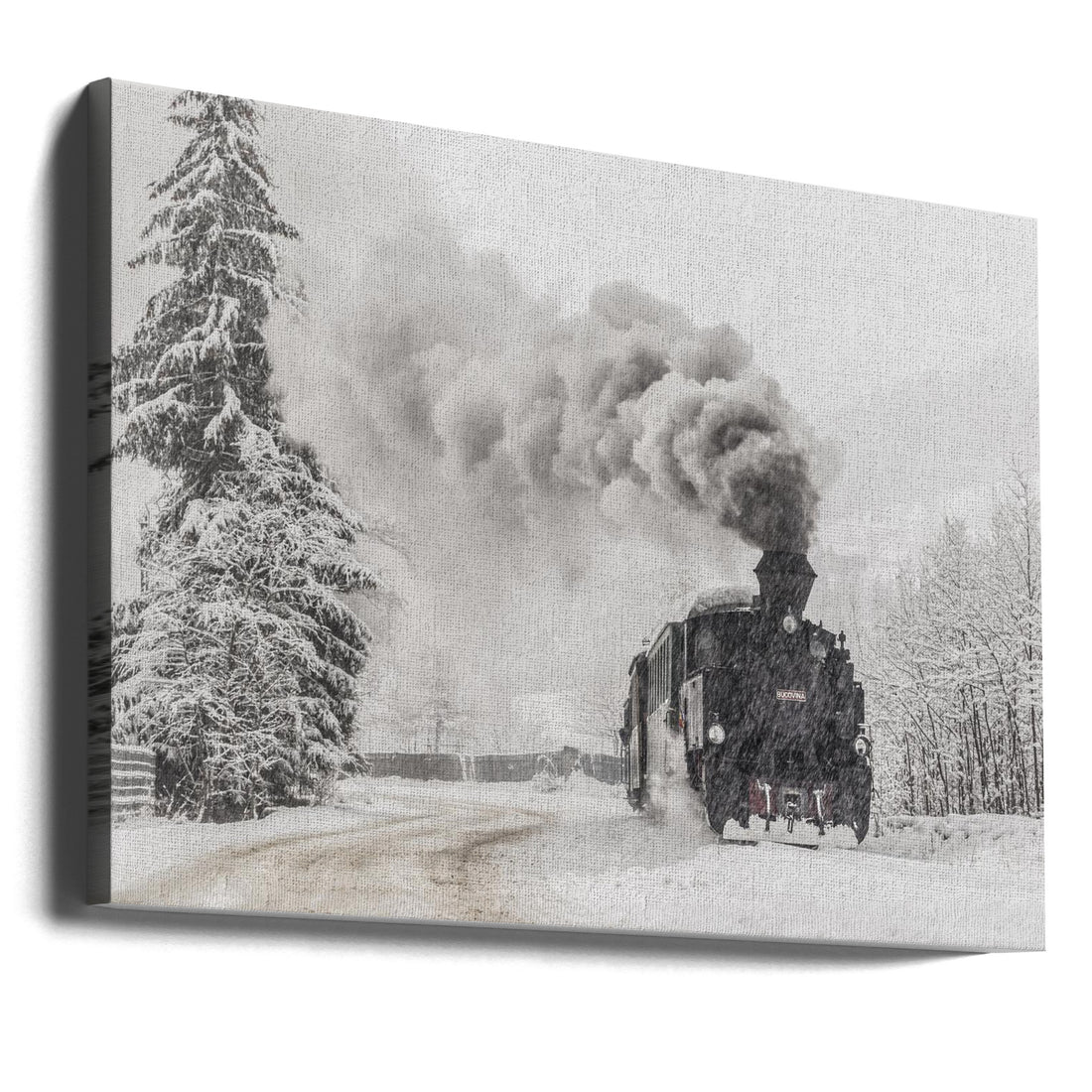 Winter story by Sveduneac Dorin Lucian | Vintage Steam Train, Large Canvas Wall Art Print | Artsy Earth