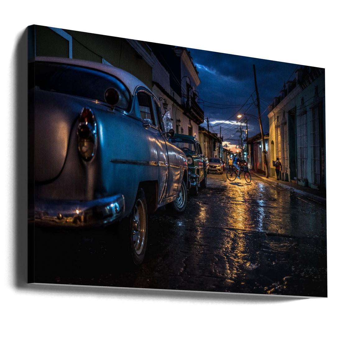 Night in Trinidad by Marco Tagliarino | Classic Car Street, Large Canvas Wall Art Print | Artsy Earth