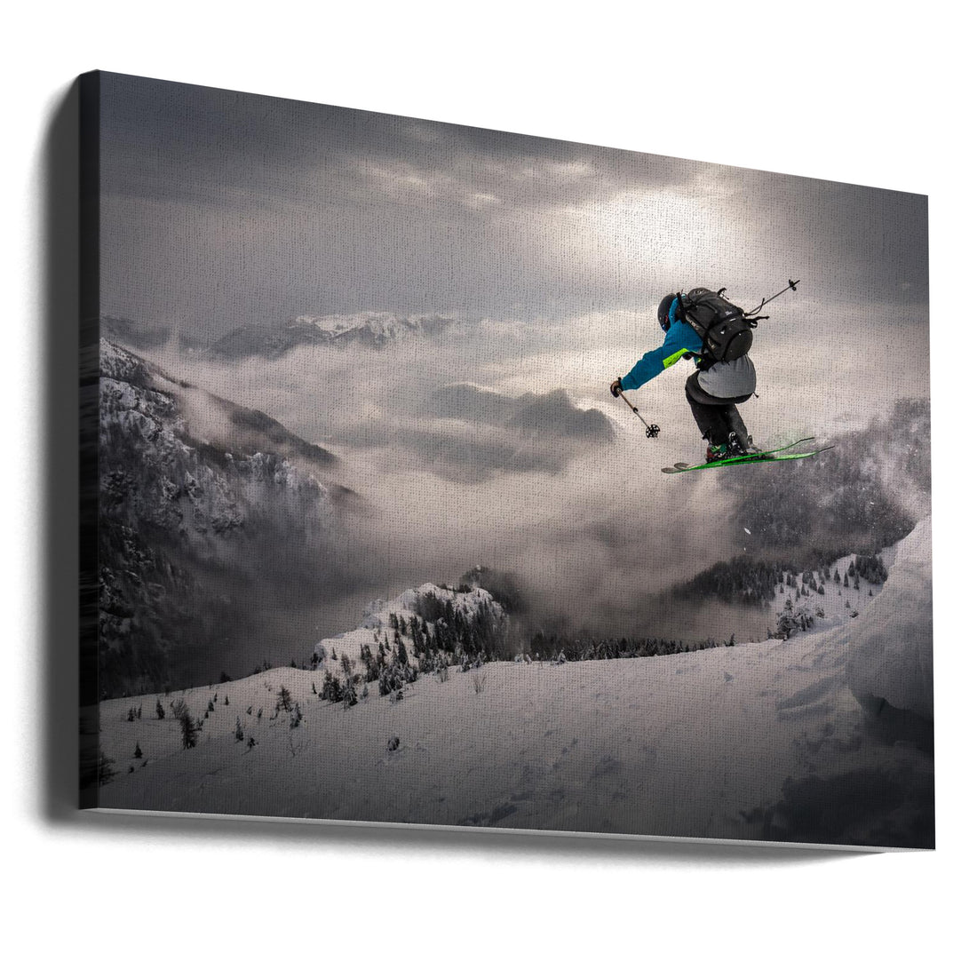 Backcountry Skiing by Sandi Bertoncelj | Winter Mountain Adventure, Large Canvas Wall Art Print | Artsy Earth