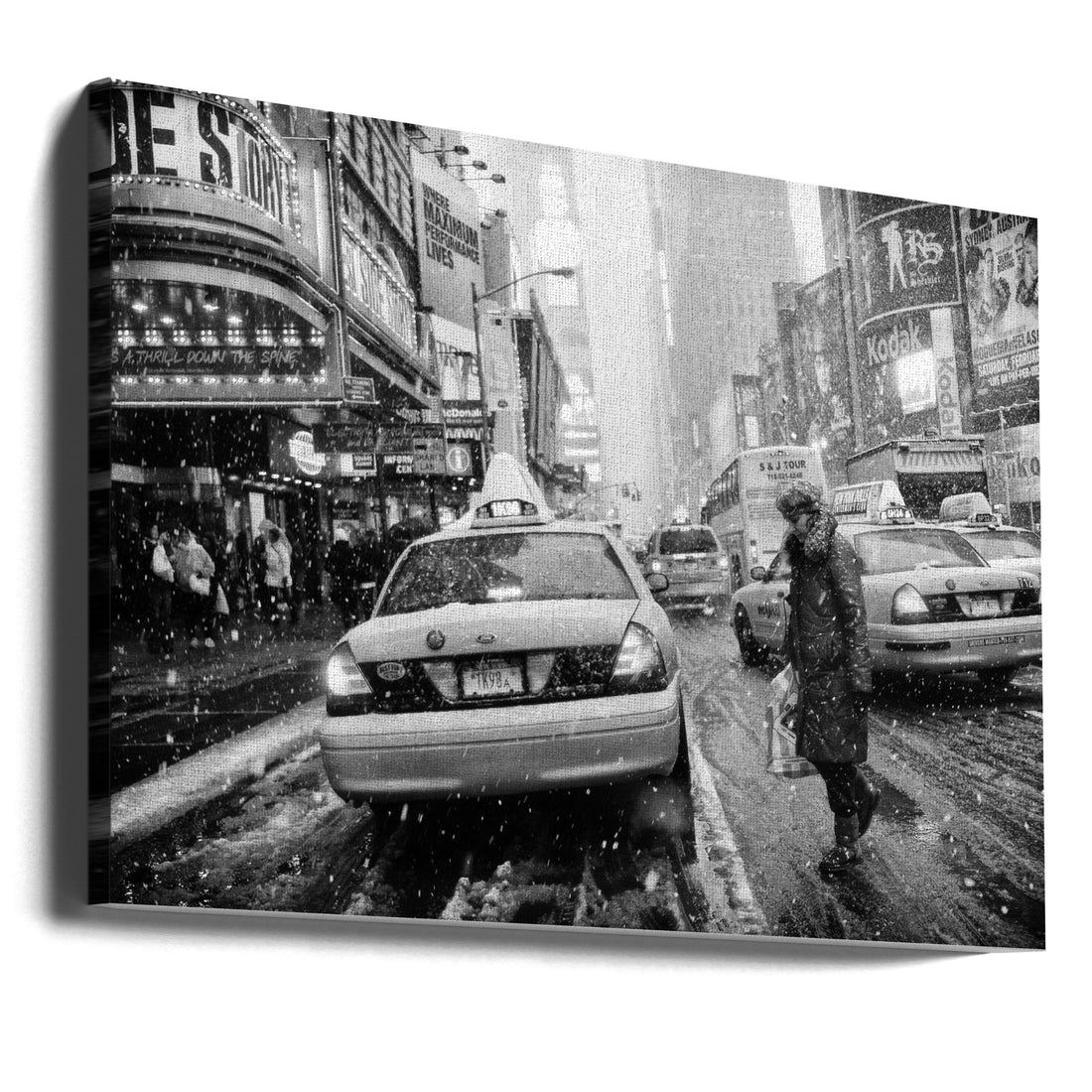 New York in Blizzard by Martin Froyda | Snowy Urban Landscape, Large Canvas Wall Art Print | Artsy Earth