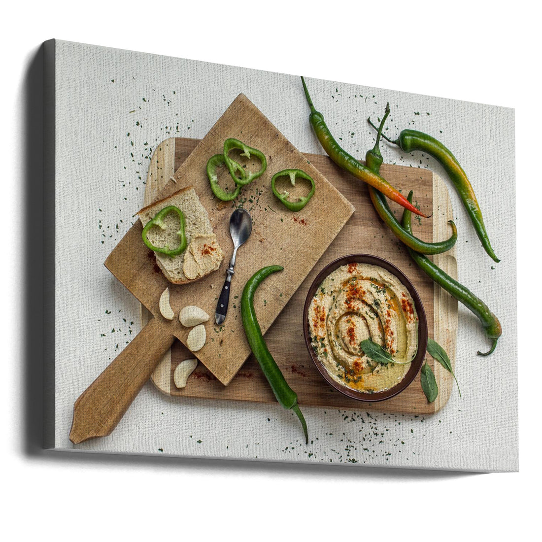 Hummus Sandwich by Dimitar Lazarov - Dim | Spicy Vegetable Spread, Large Canvas Wall Art Print | Artsy Earth