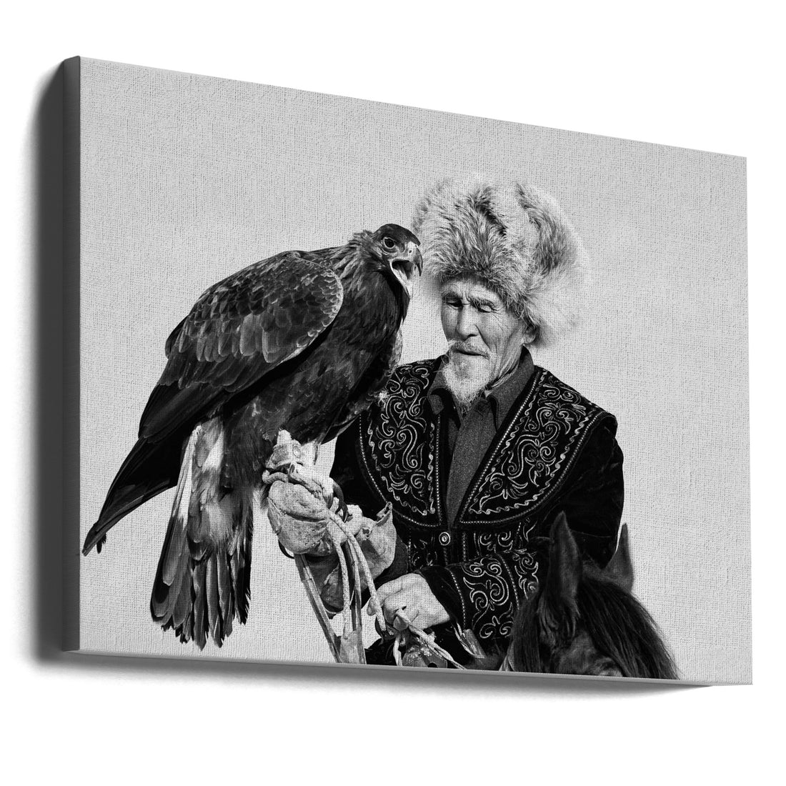 Eagle and Old Man by Shirley Shen | Traditional Eagle Portrait, Large Canvas Wall Art Print | Artsy Earth