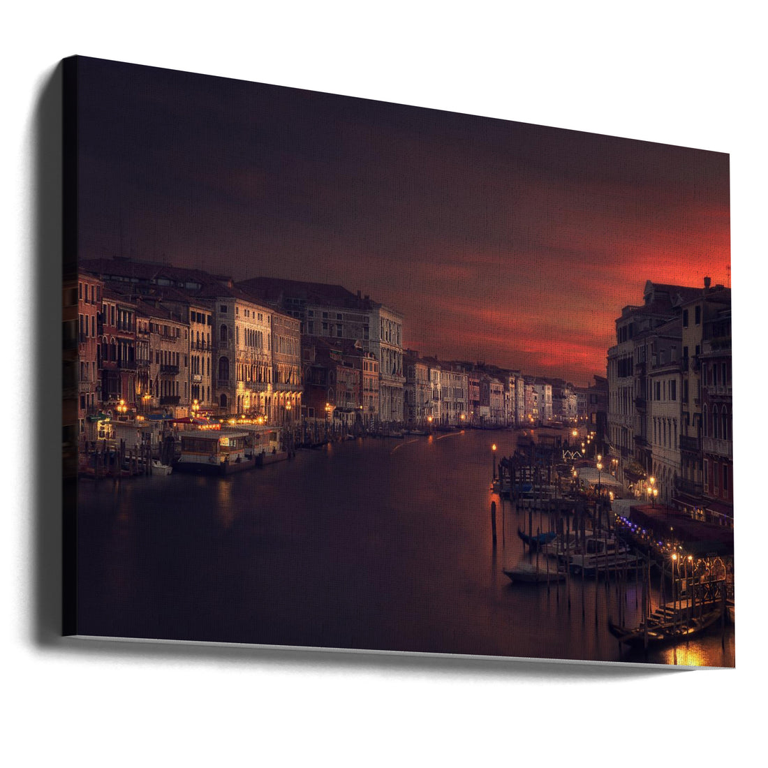 Venice Grand Canal by Jose Garcia | Venice Night Architecture, Large Canvas Wall Art Print | Artsy Earth