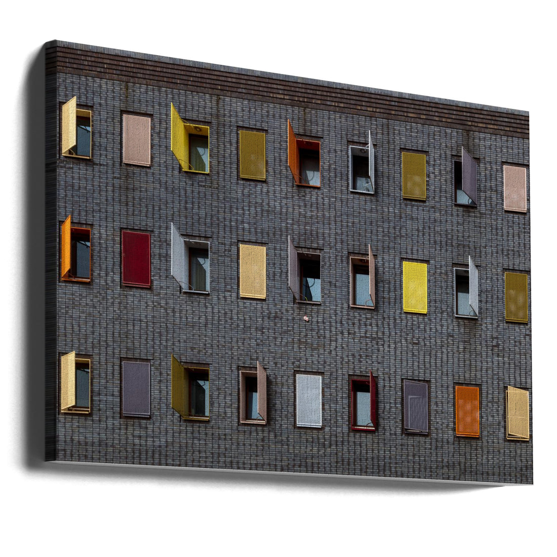 Geometric Windows by Theo Luycx | Urban Architecture Facade, Large Canvas Wall Art Print | Artsy Earth