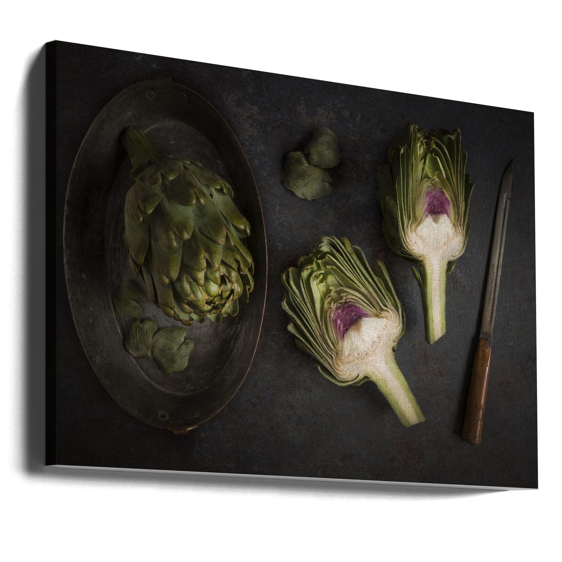 Artichokes by Diana Popescu | Rustic Vegetable Kitchen, Large Canvas Wall Art Print | Artsy Earth