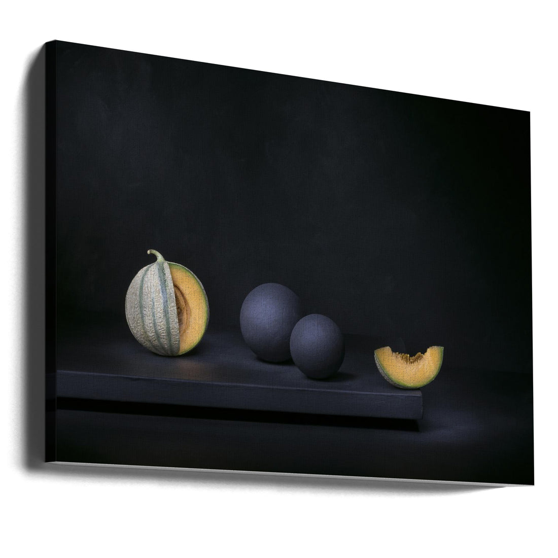 Dark Geometric Melon by Christophe Verot | Minimalist Fruit Abstract, Large Canvas Wall Art Print | Artsy Earth