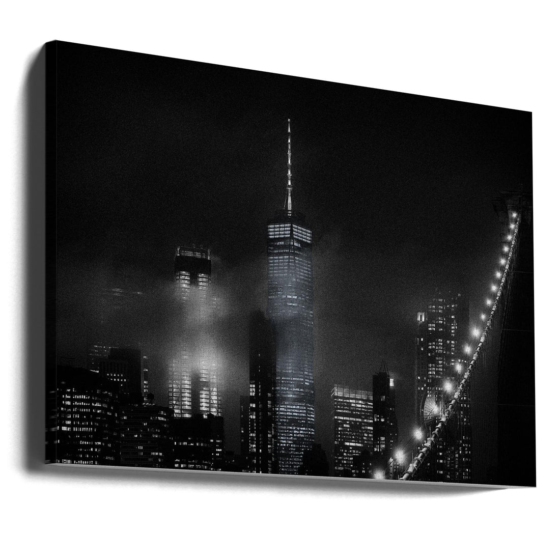 Night cityscape from the Brooklyn Bridge by Carlos Ramirez | Urban Skyline Photography, Large Canvas Wall Art Print | Artsy Earth