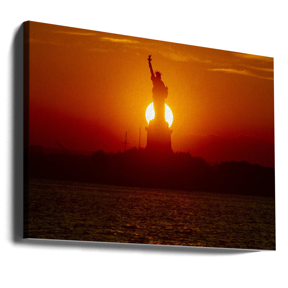 Twice a Year by Michael Castellano | Sunset Liberty Landmark, Large Canvas Wall Art Print | Artsy Earth